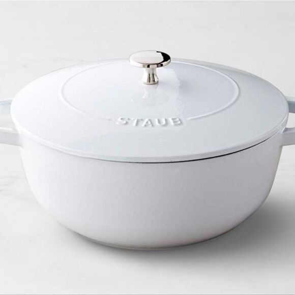 Staub 5QT Enameled Cast Iron French Oven- White - Picture 2 of 9